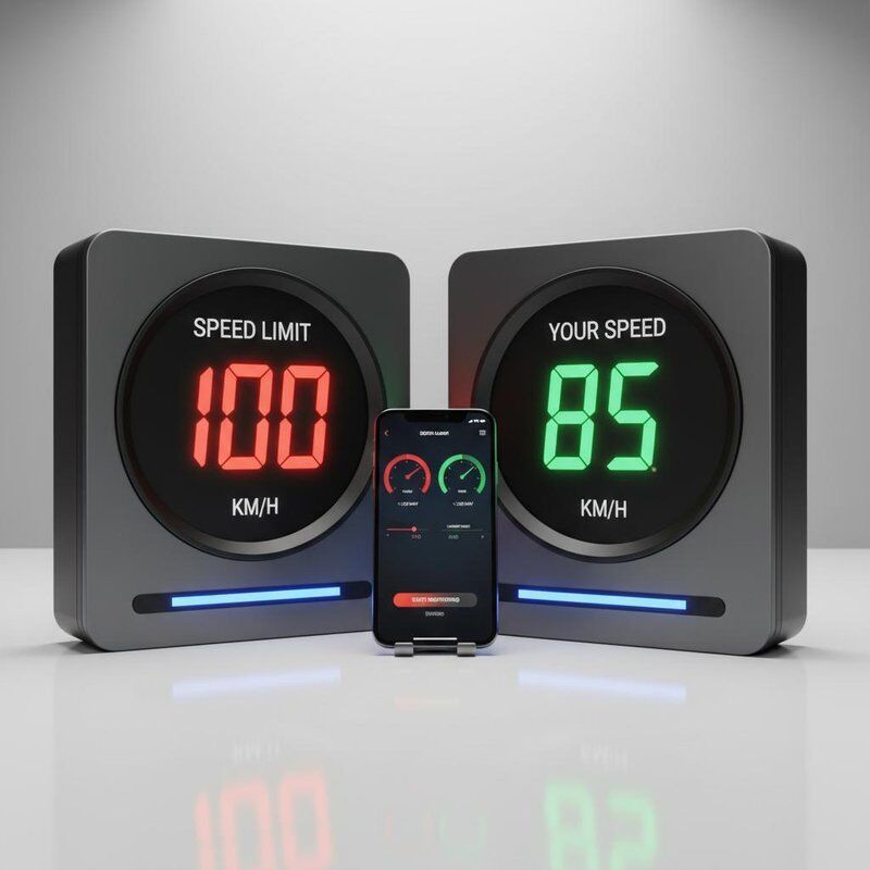 Phone App Operated 2 Color Speed Limit Signs Offering Speed Measurement Range 1KMH 250KMH Designed for Accurate Vehicle Speed Monitoring